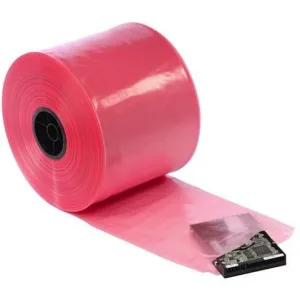 4 mil Pink Anti-Static ESD Poly Tubing. 18" x 1075'/RL
