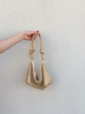 Ashten Rhinestone Bag - Gold