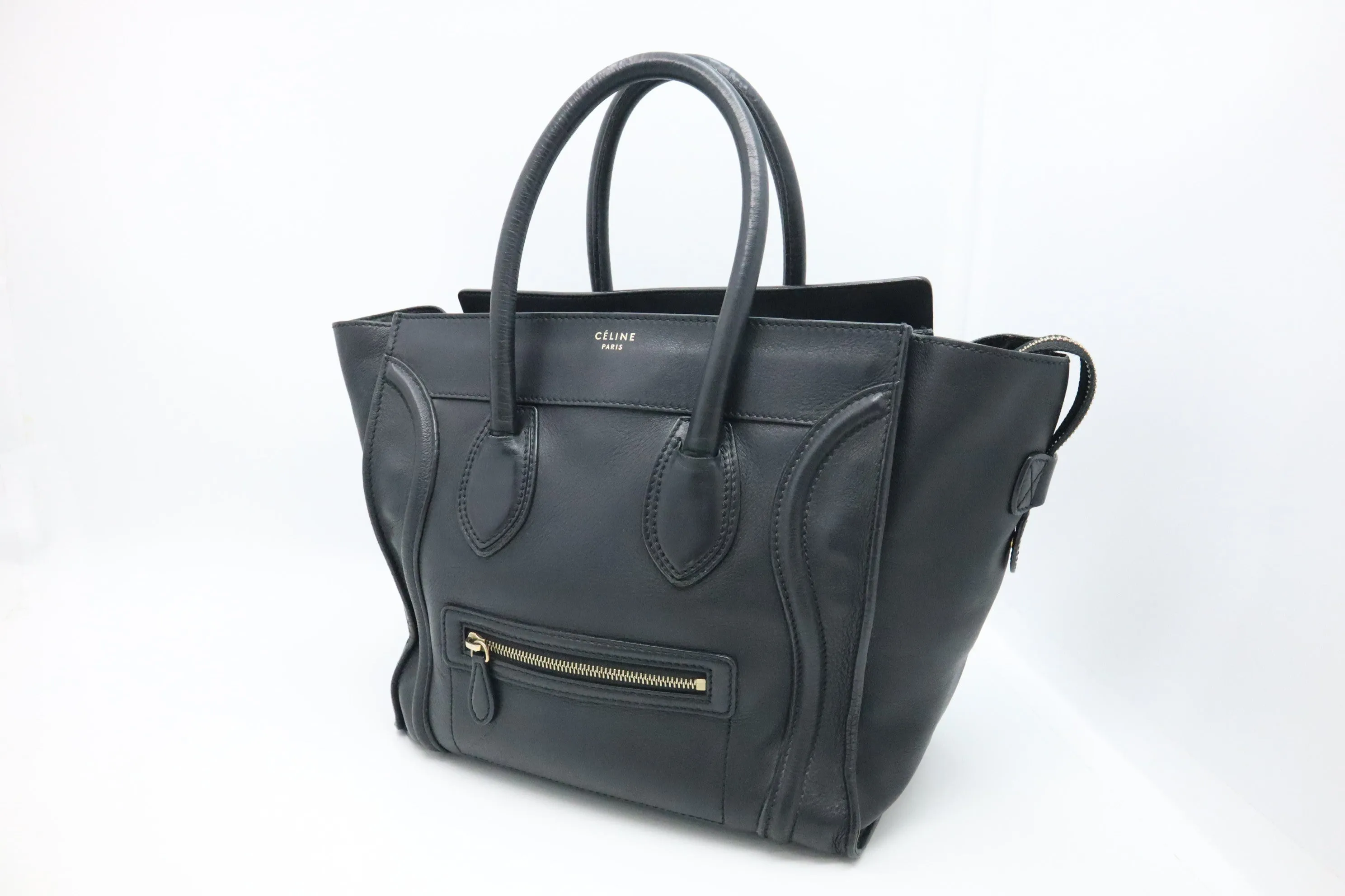 Celine Mini Luggage in Black Leather